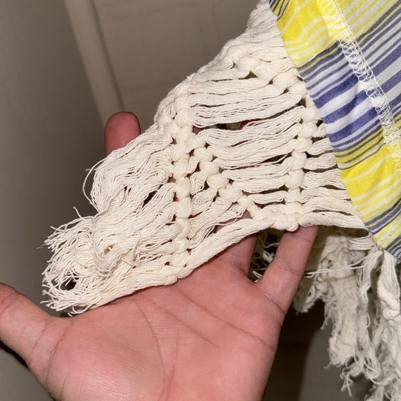 FREE PEOPLE shirt Duster large Watching Waves Maxi Aquamarine Combo NEW - Picture 11 of 15